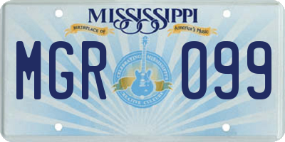 MS license plate MGR099