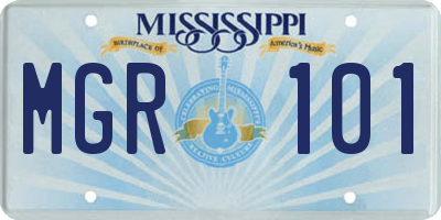 MS license plate MGR101