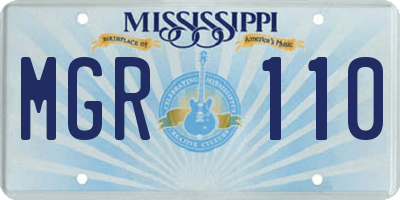 MS license plate MGR110