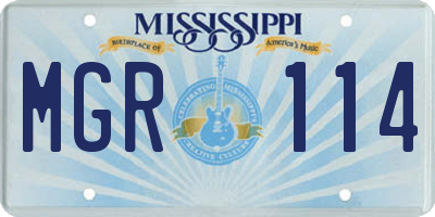 MS license plate MGR114