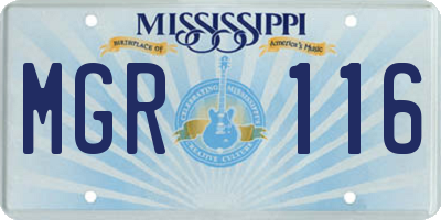 MS license plate MGR116