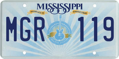 MS license plate MGR119