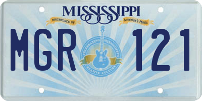 MS license plate MGR121