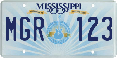 MS license plate MGR123