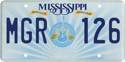 MS license plate MGR126