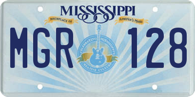 MS license plate MGR128