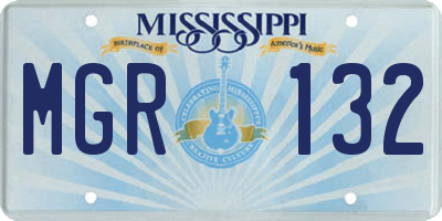 MS license plate MGR132
