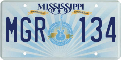 MS license plate MGR134