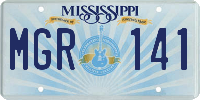 MS license plate MGR141