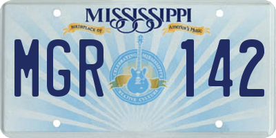 MS license plate MGR142