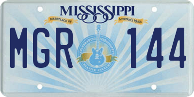 MS license plate MGR144