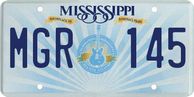 MS license plate MGR145