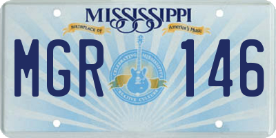 MS license plate MGR146