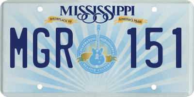 MS license plate MGR151