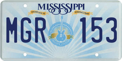 MS license plate MGR153