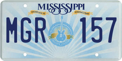 MS license plate MGR157