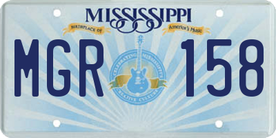 MS license plate MGR158