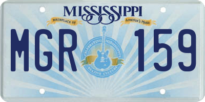 MS license plate MGR159