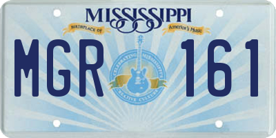 MS license plate MGR161