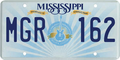 MS license plate MGR162
