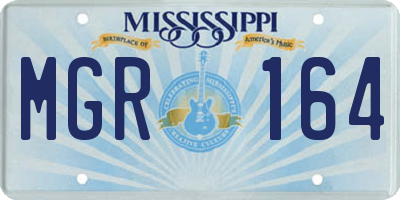 MS license plate MGR164