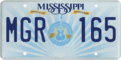 MS license plate MGR165