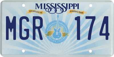 MS license plate MGR174