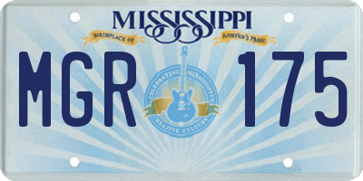 MS license plate MGR175