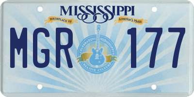 MS license plate MGR177