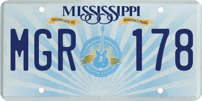 MS license plate MGR178