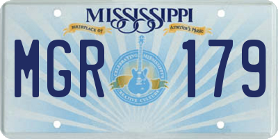 MS license plate MGR179