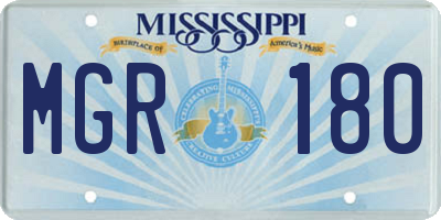 MS license plate MGR180