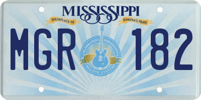 MS license plate MGR182