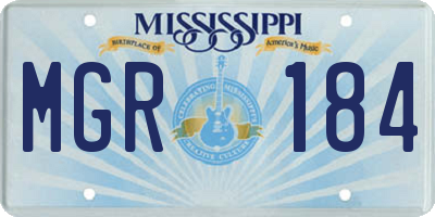 MS license plate MGR184