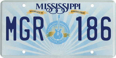 MS license plate MGR186