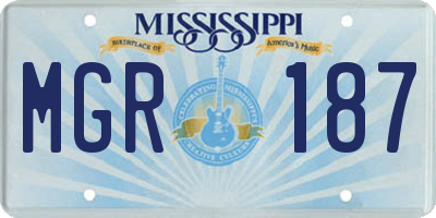 MS license plate MGR187