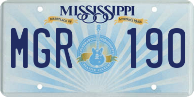 MS license plate MGR190