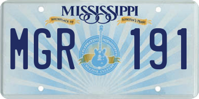 MS license plate MGR191