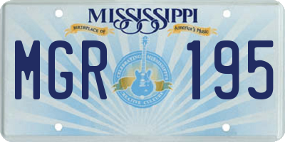 MS license plate MGR195