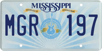 MS license plate MGR197