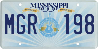 MS license plate MGR198