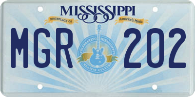 MS license plate MGR202