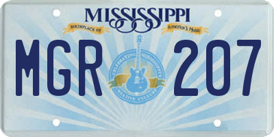 MS license plate MGR207