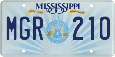 MS license plate MGR210