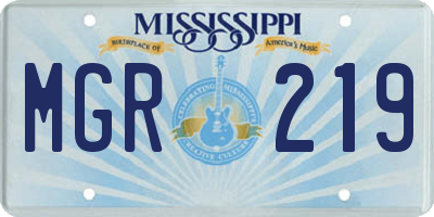 MS license plate MGR219