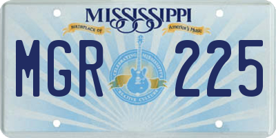 MS license plate MGR225