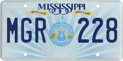 MS license plate MGR228