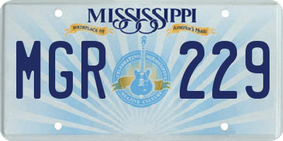 MS license plate MGR229