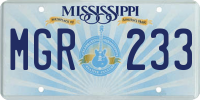 MS license plate MGR233