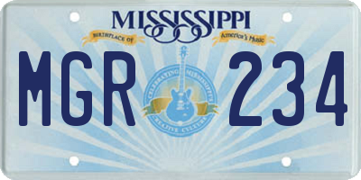MS license plate MGR234
